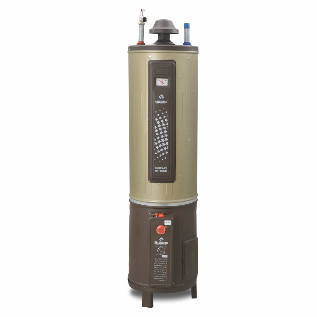 Golden Fuji – Gas & Electric Water Heater – Super Heavy Boiler Series 55 Gallons Brass Safety Valve- (Twin Geyser) GF-55GE Fast
